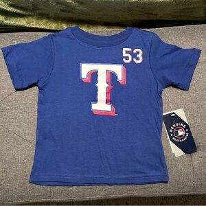 Blue MLB Texas Rangers Kids T Shirt Garcia #53 2T